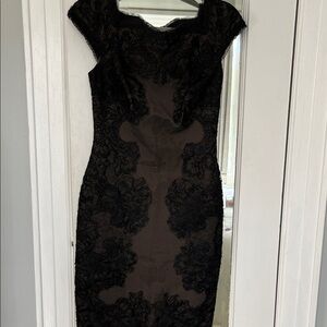 Tadashi Shoji Black Lace Midi Dress